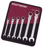 Serie di chiavi combinate a cricchetto CLICKRAFT snodate